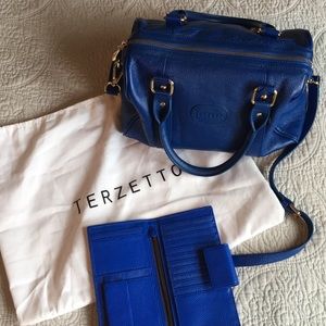 Terzetto Cobalt Leather crossbody satchel
